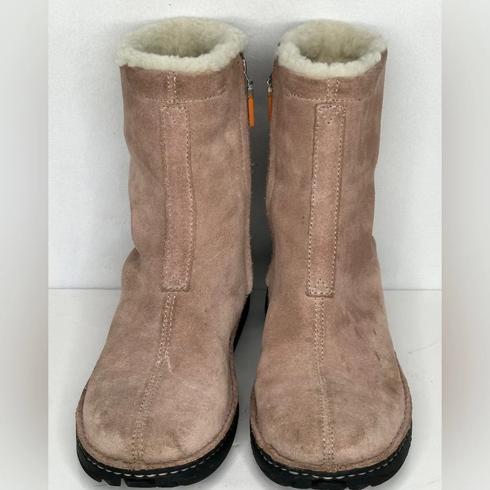 Polo Sport Ralph Lauren Dusty Pink Boots Sued Sherpa Lining Mid‎ Calf Sz 8